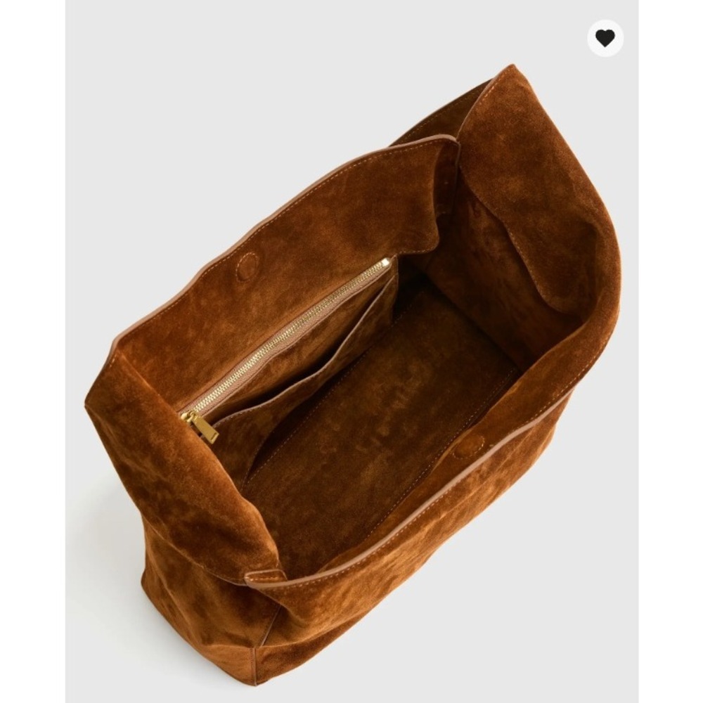 Quince Esme Suede Slouchy Shoulder Bag Whiskey NWT - Picture 3 of 8